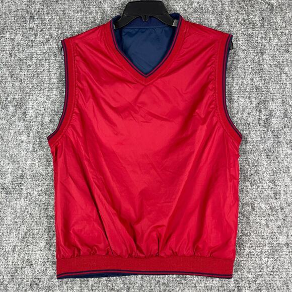 Links Tech Windbreaker Mens Medium Golf Vest Reversable Jacket Quechee Club - Picture 3 of 11